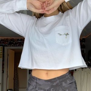 long sleeve rare brandy melville croptop